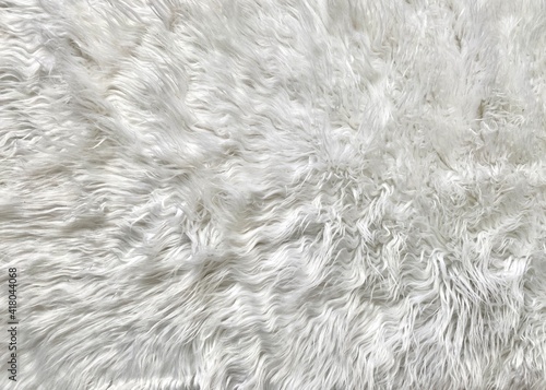 Texture, background of white artificial fur.