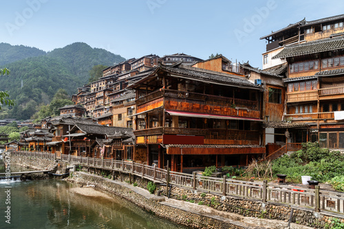 Diaojiaolou in Xijiang Miao Village, Guizhou, China.