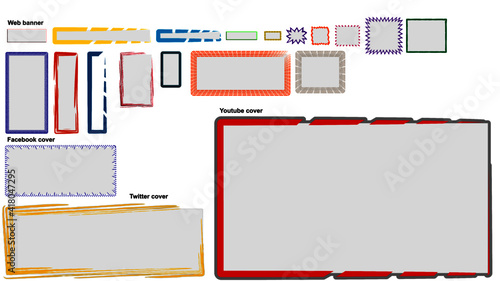 Banner di varie dimensioni e cornici