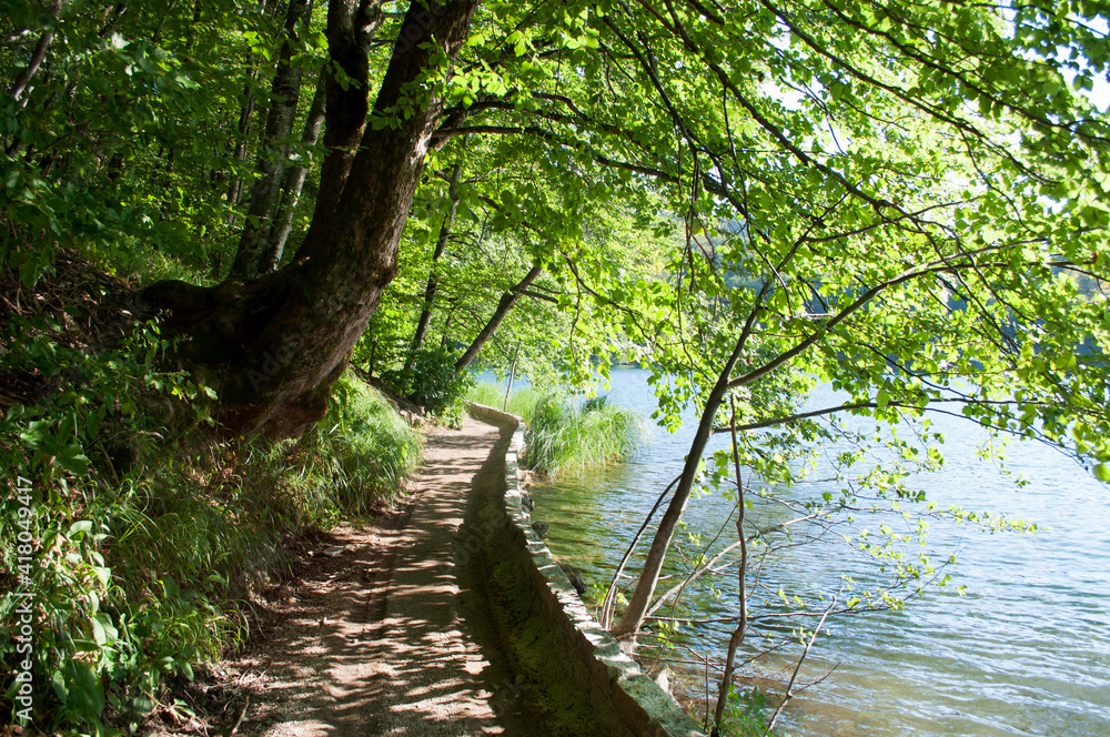 Walkway in Plitvice Lakes National Park, Croatia Walkway in Plitvice Lakes National Park, Croatia