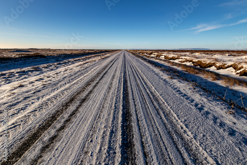 winter road in the snow