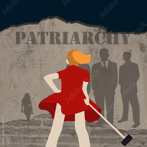 girl about to crush patriarchy wall © clementine