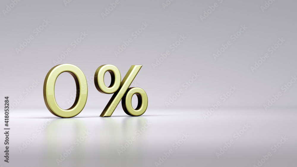 Gold zero percent or 0 % isolated over white background with Clipping Path. Premium Gold zero digit percent or 0 % isolated on background with Clipping Path. 3D Illustration. Gold zero percent or 0 % isolated over white background with Clipping Path. Premium Gold zero digit percent or 0 % isolated on background with Clipping Path. 3D Illustration.