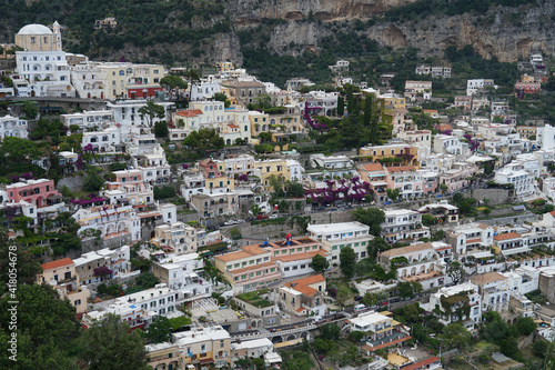 Positano historic terrace town overlooking sea, popular tourist destination concept, Positano, Amalfi Coast, Italy © Milan