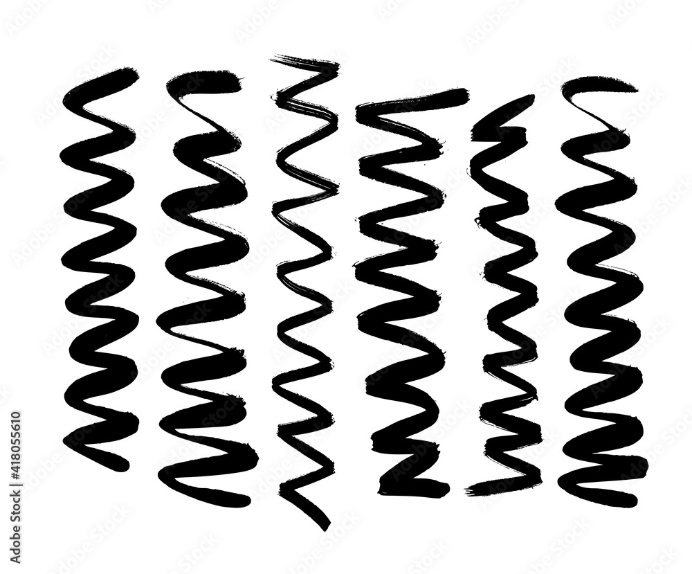 Paint drawing set of black smear on white background. Hand drawn abstract illustration grunge elements. Vector abstract objects for design Paint drawing set of black smear on white background. Hand drawn abstract illustration grunge elements. Vector abstract objects for design
