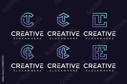 Creative and elegant TC letter logo icon for luxury business
