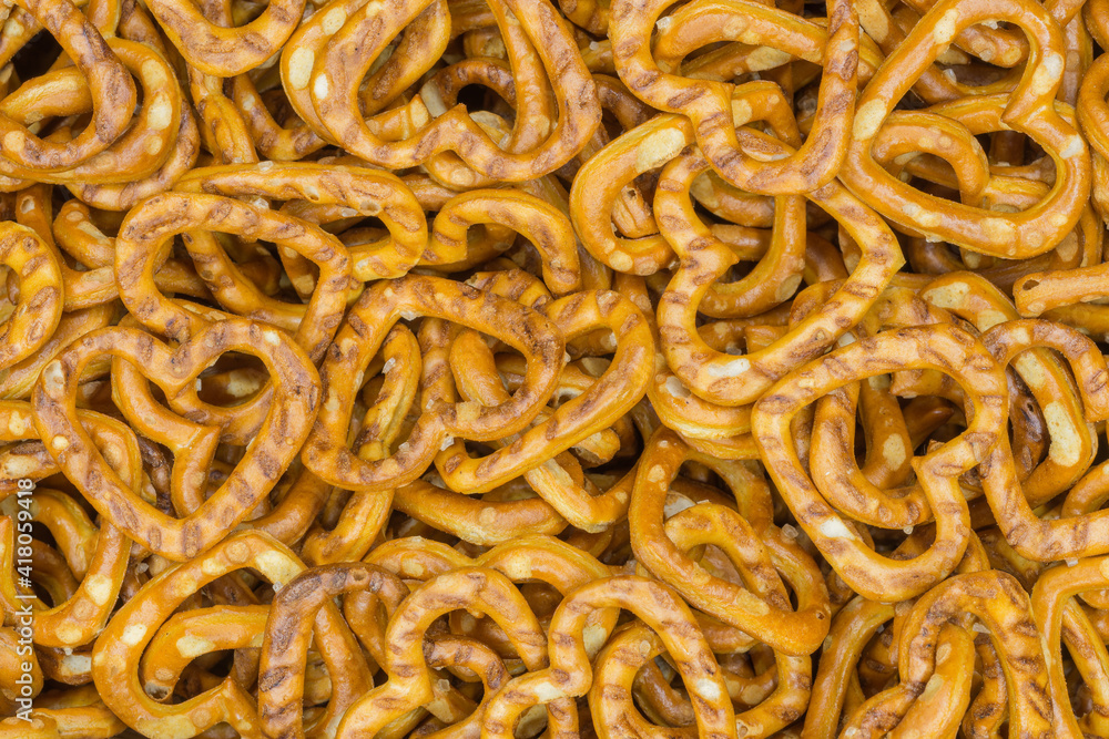 Pretzels in a pile, full-frame background Pretzels in a pile, full-frame background