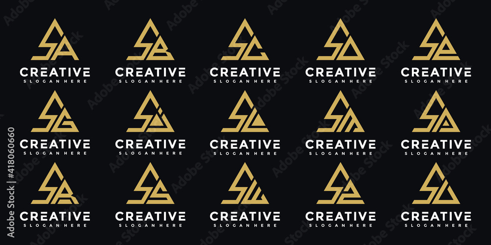 Creative monogram letter S font set and logo templates etc. icons for business luxury, elegant, simple. Creative monogram letter S font set and logo templates etc. icons for business luxury, elegant, simple.
