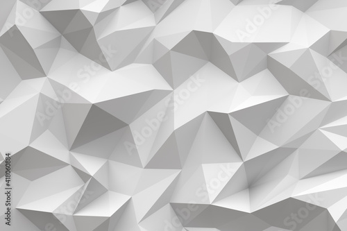 Fototapeta Naklejka Na Ścianę i Meble -  Low-poly background in the form of chaotic white polygons. Wall decor. 3d illustration.