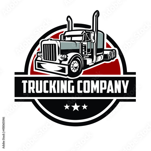 Trucking Company Logo. Premium Truck Logo Vector Isolated. Ready Made Logo Vector Isolated EPS