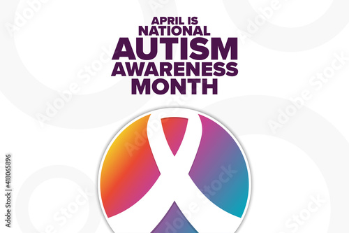 April is National Autism Awareness Month. Holiday concept. Template for background, banner, card, poster with text inscription. Vector EPS10 illustration.