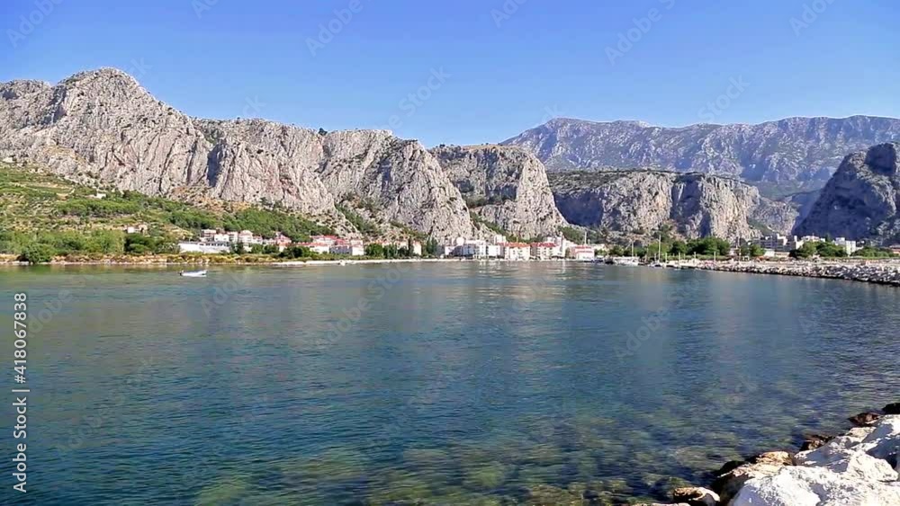 panorama of Omis coastline in Croatia panorama of Omis coastline in Croatia