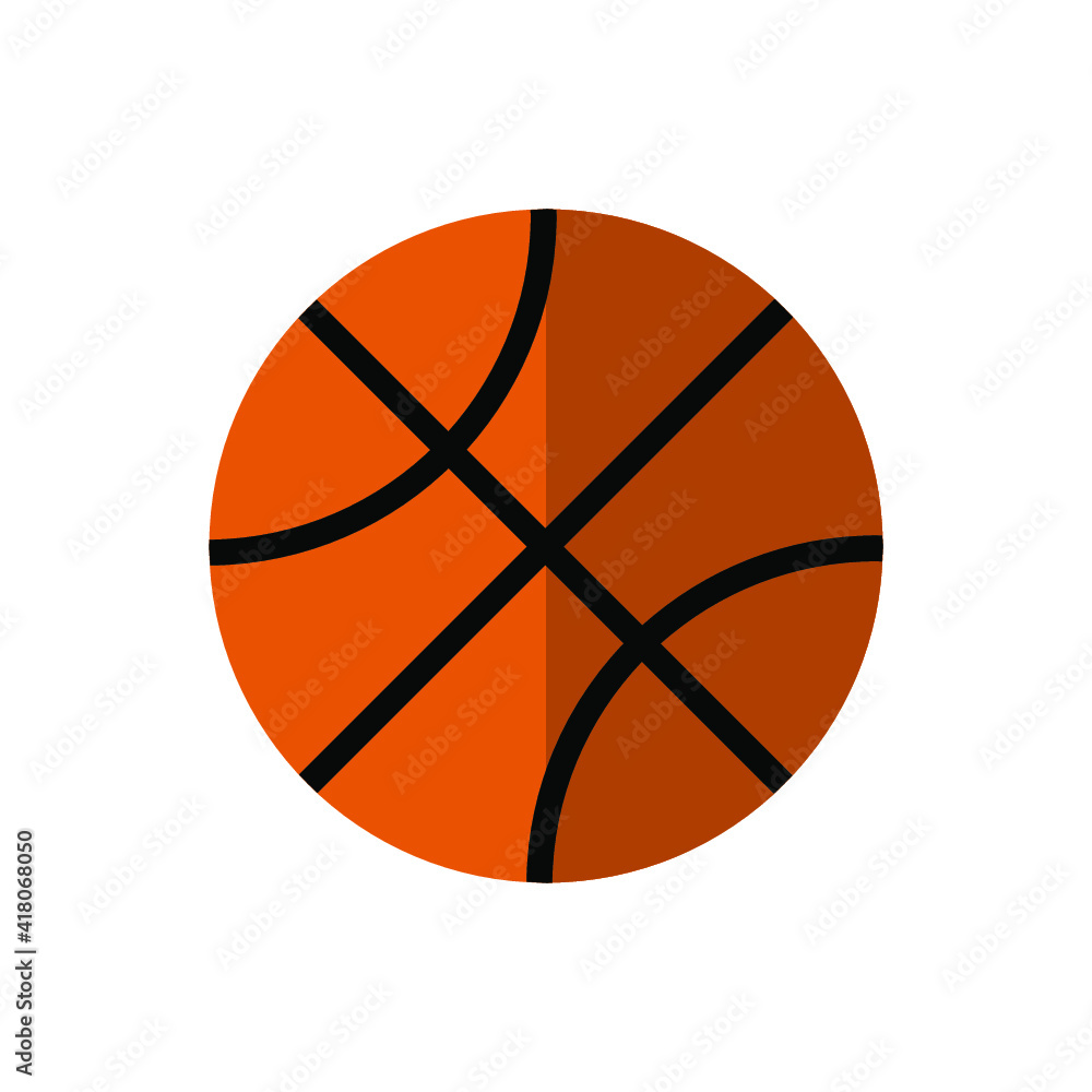 Vector isolated illustration of sport and active leisure equipment on white background. A basketball ball icon.