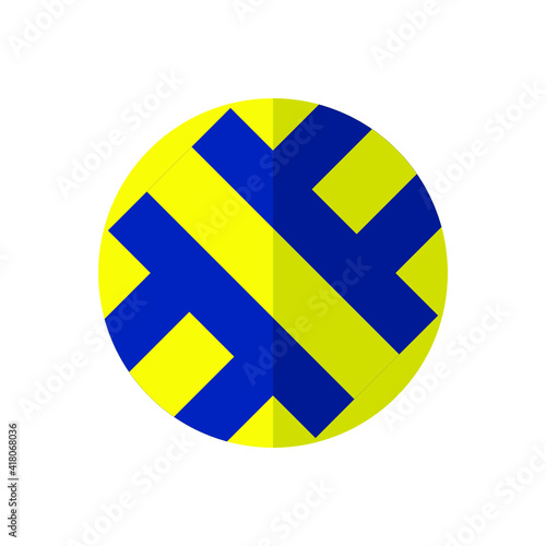 Vector isolated illustration of sport and active leisure equipment on white background. A beach ball for a volleyball icon.