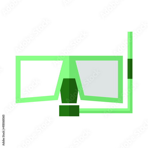 Vector isolated illustration of sport and active leisure equipment on white background. A swimming mask for diving and snorkelling icon.