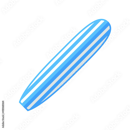 Vector isolated illustration of sport and active leisure equipment on white background. A surfing board icon.