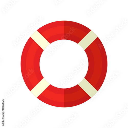 Vector isolated illustration of sport and active leisure equipment on white background. A lifebuoy icon.