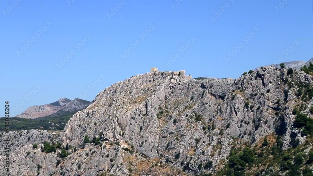 Omis Fortress on the rock in Croatia Omis Fortress on the rock in Croatia