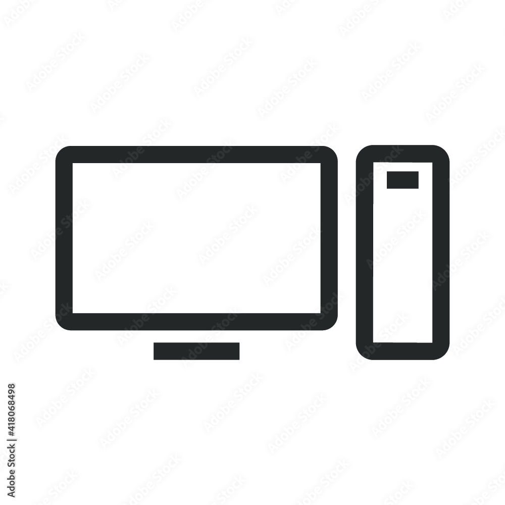 Vector illustration of high-tech technology icon. Personal computer icon. Vector illustration of high-tech technology icon. Personal computer icon.