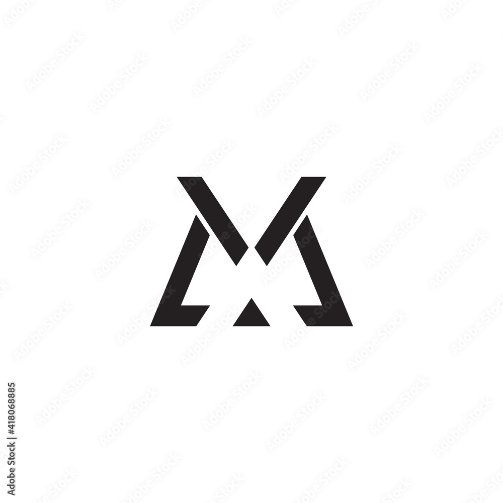 letter mk line triangle simple geometric flat logo vector letter mk line triangle simple geometric flat logo vector
