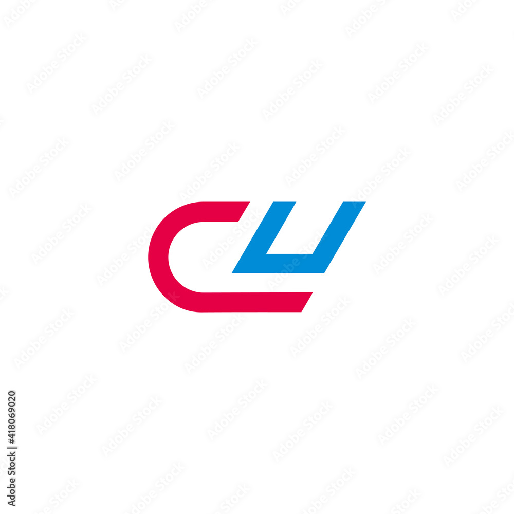 abstract letter cu simple geometric line logo vector abstract letter cu simple geometric line logo vector