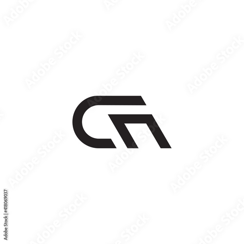 abstract letter cn simple motion geometric logo vector