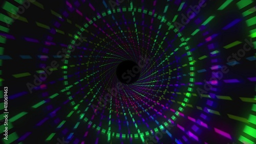 Digital Tunnel Graphic design. Colorful lines speed flow illustration. Wallpaper for your web site design, titles, overlay and etc.