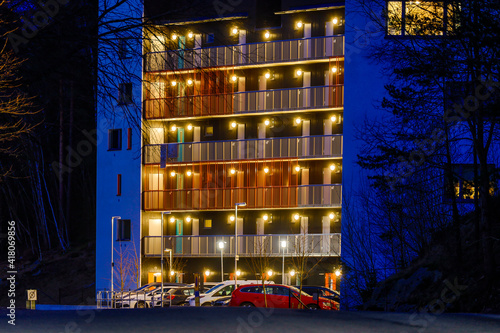 Photography Tumba, Sweden A neighborhood in the Tumba suburb at night.