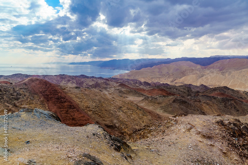 Slika na platnu Mount Tzfahot and the gulf of Aqaba