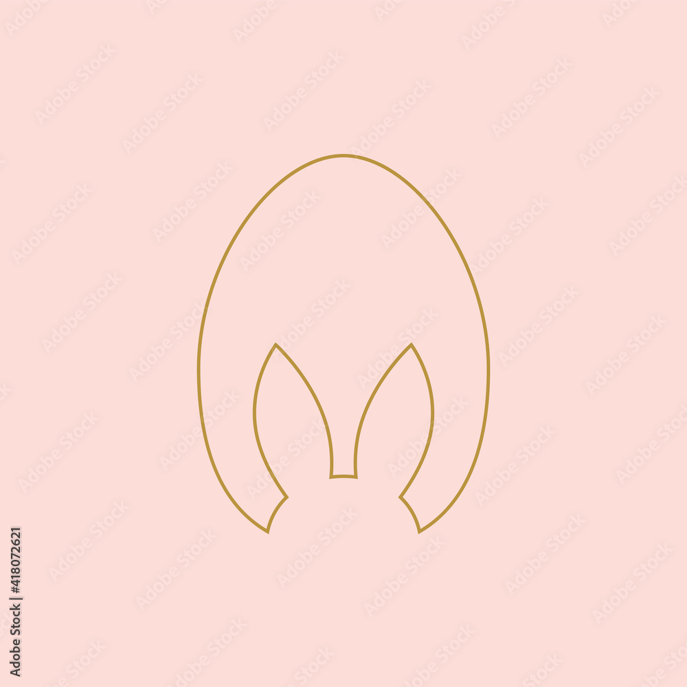 Easter egg frame with easter bunny ears. Easter egg frame with easter bunny ears.