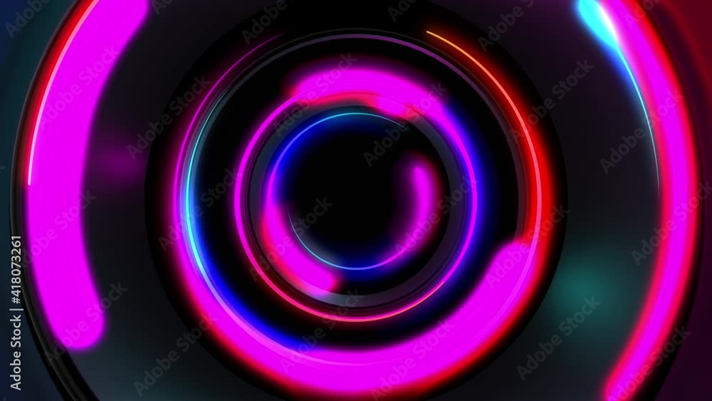 Abstract seamless loop of 3D render neon circle. Blue and purple neon circles abstract futuristic hi-tech motion background seamless loop. Video 3d animation Ultra HD 4K. Abstract seamless loop of 3D render neon circle. Blue and purple neon circles abstract futuristic hi-tech motion background seamless loop. Video 3d animation Ultra HD 4K.
