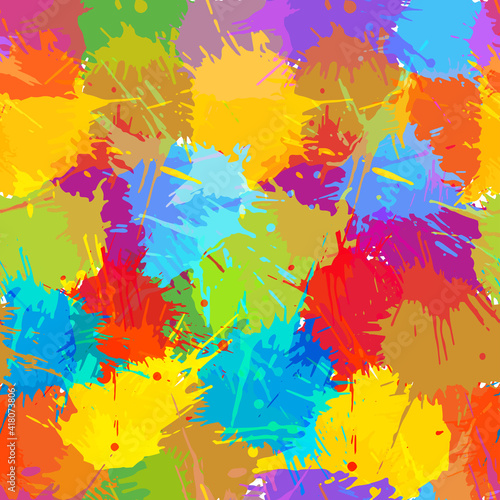 Seamless pattern, colorful blots. Abstract background, vector illustration.