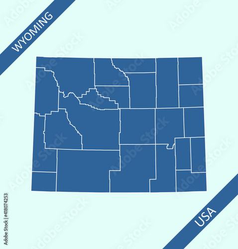 Wyoming counties map outlines blank photo