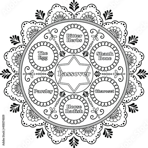 Jewish Passover holiday  plate  