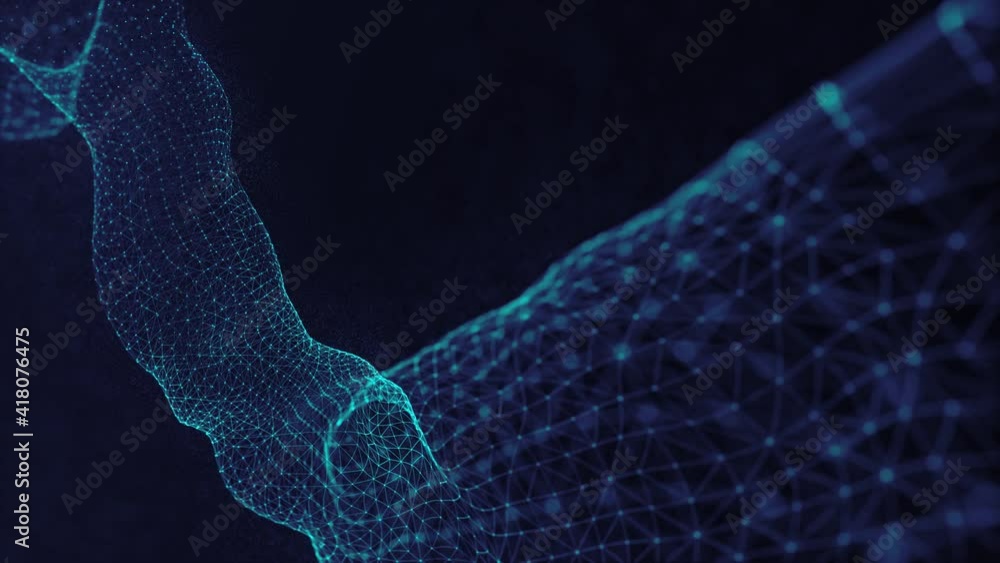 Abstract Digital Mesh Shape Fx Background Loop/ 4k animation of an ...