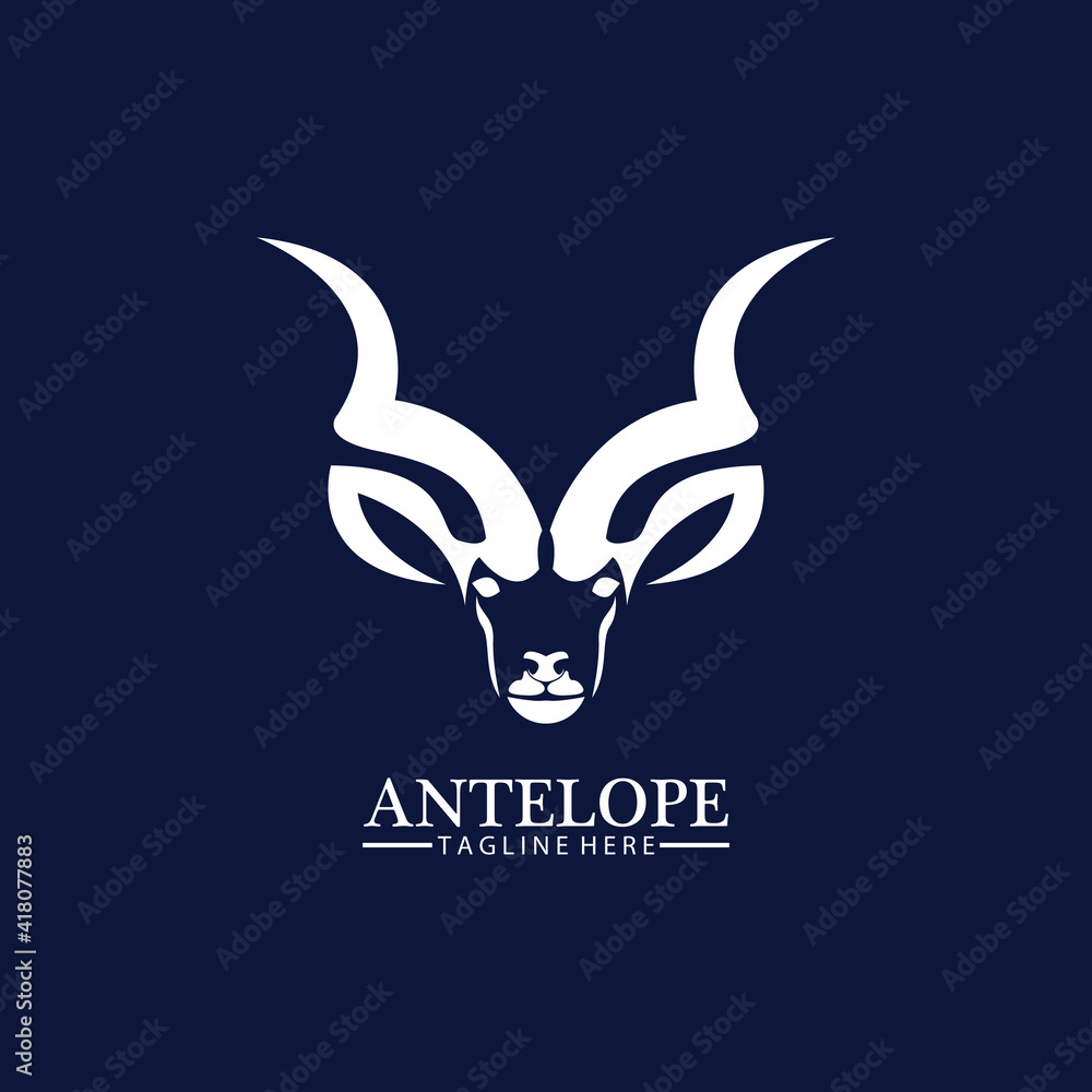 Antelope head logo vector icon illustration design template Antelope head logo vector icon illustration design template