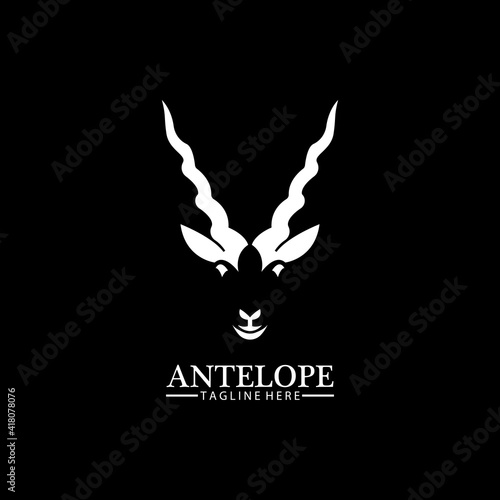 Antelope head logo vector icon illustration design template