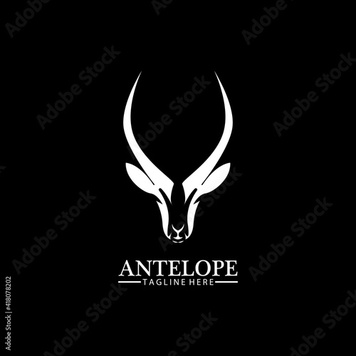 Antelope head logo vector icon illustration design template