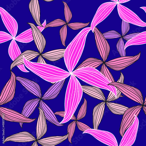 Pink and Purple Flowers1 Pattern photo