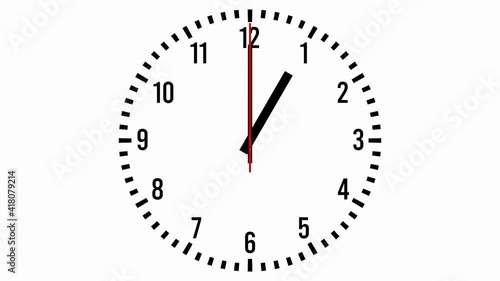 12h in 1 minute with Second Analog Clock