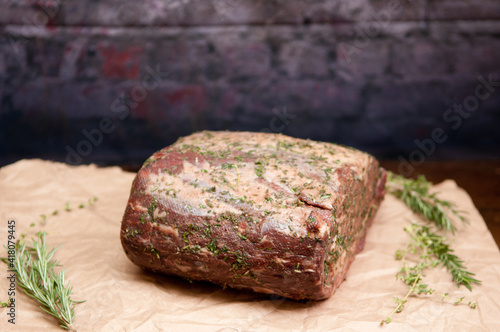 raw beef rib roast meat photo