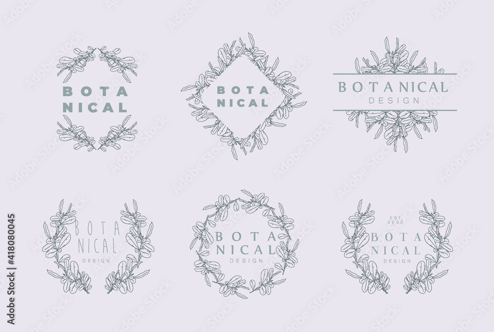 Minimal botanical floral logo pack