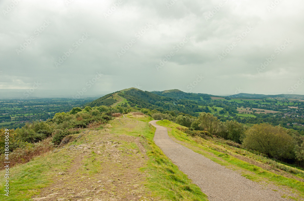 Fototapeta premium Autumn leaves and trees on the Malvern hills of England.