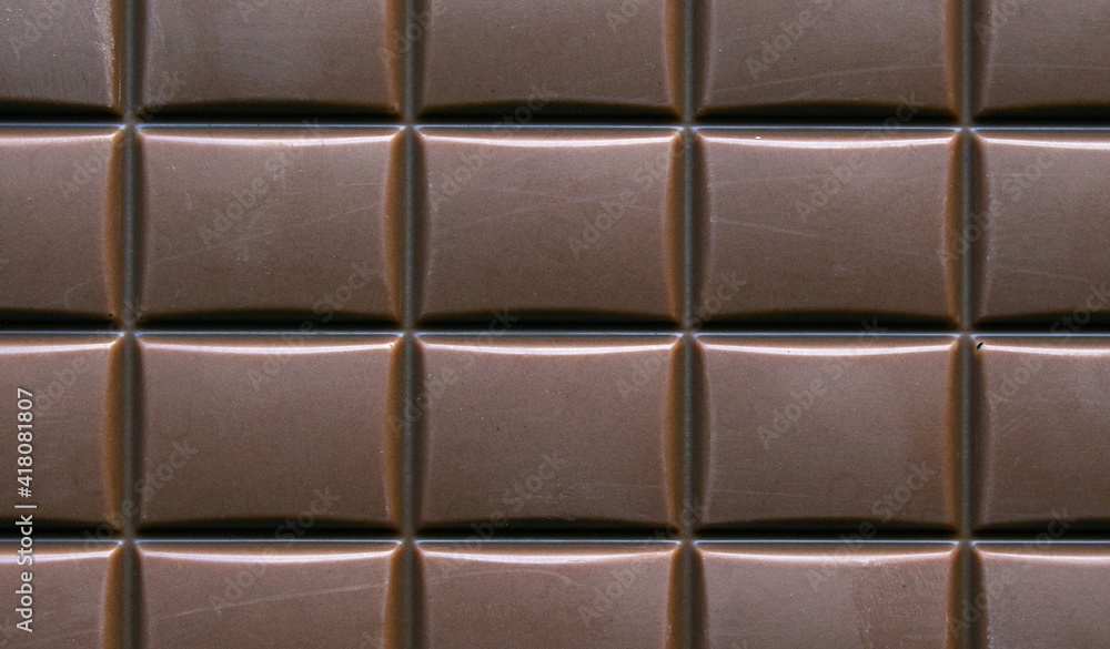 close-up of milk chocolate bar. top view