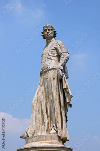 Statue of Domenico Lazzarini, scholar and professor of the University. Is one of the 78 statues located on the largest square in Italy, Prato della Valle in Padova.