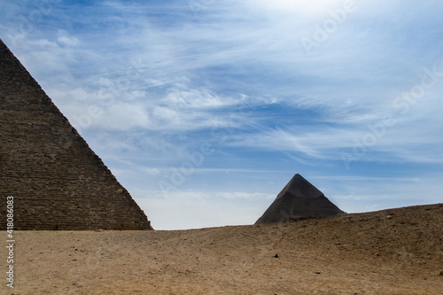 Cairo  Egypt - 09 Feb 2021. Great pyramids of ancient Egypt in Giza  Cairo