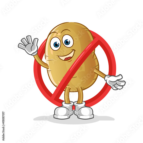 say no to potato mascot. cartoon vector