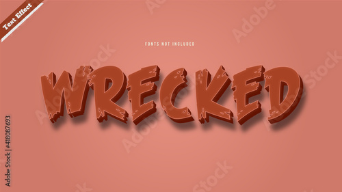Wrecker text effect design vector