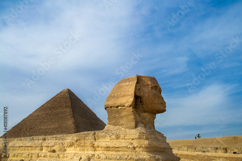 Cairo  Egypt - 03 Feb 2021. Great pyramids of ancient Egypt in Giza  Cairo