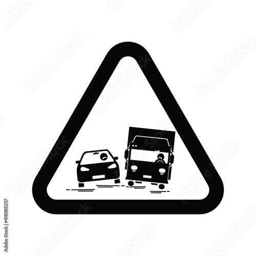 traffic sign accident vector icons